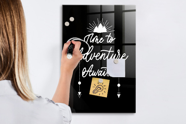 Memobord van glas met print inclusief neodymium magneten Creatief moodboard voor foto's en notities