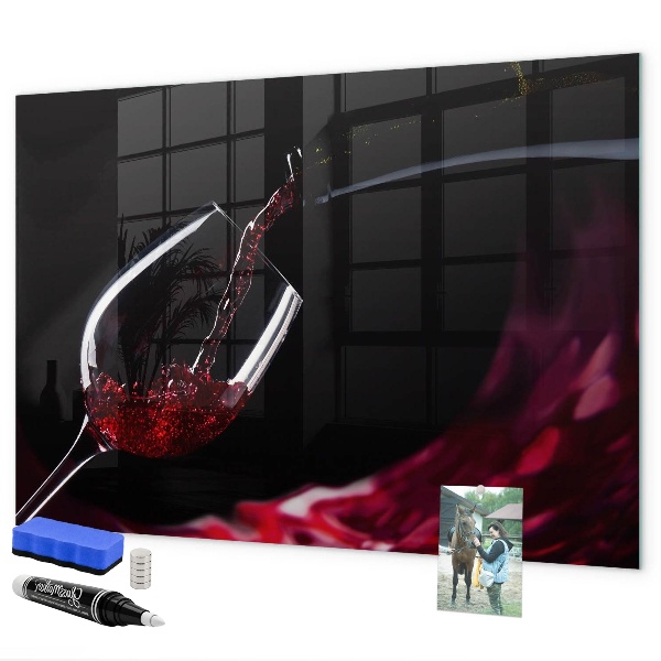 Memobord van glas met print inclusief neodymium magneten Een creatieve plek voor herinneringen en foto's