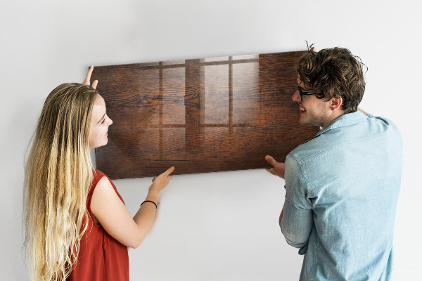 Decoratief glazen wandbord beschrijfbaar en magnetisch Een knusse ruimte om je herinneringen tentoon te stellen.