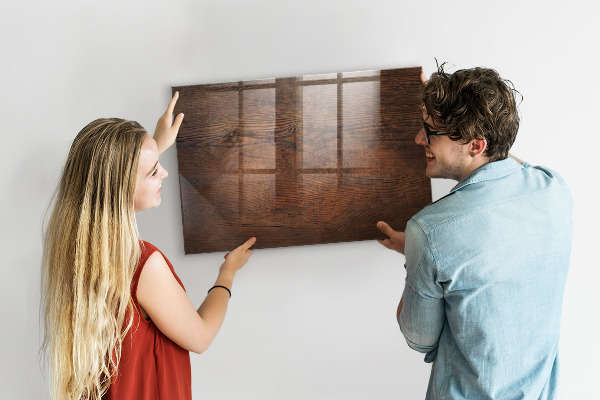 Decoratief glazen wandbord beschrijfbaar en magnetisch Een knusse ruimte om je herinneringen tentoon te stellen.