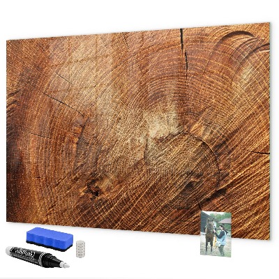 Decoratief glazen wandbord beschrijfbaar en magnetisch Memobord in rustieke stijl