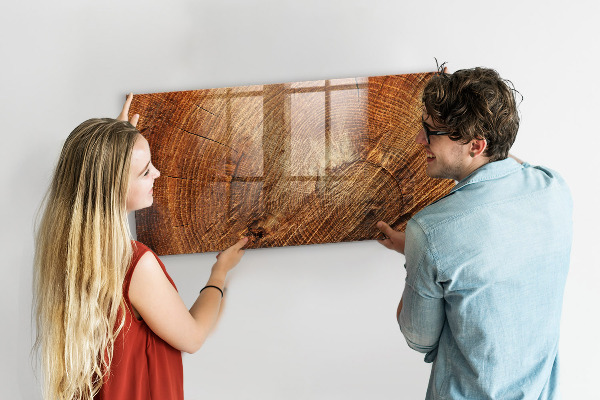 Decoratief glazen wandbord beschrijfbaar en magnetisch Memobord in rustieke stijl