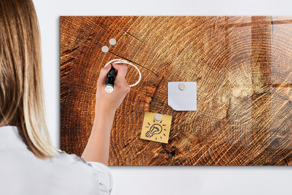 Decoratief glazen wandbord beschrijfbaar en magnetisch Memobord in rustieke stijl