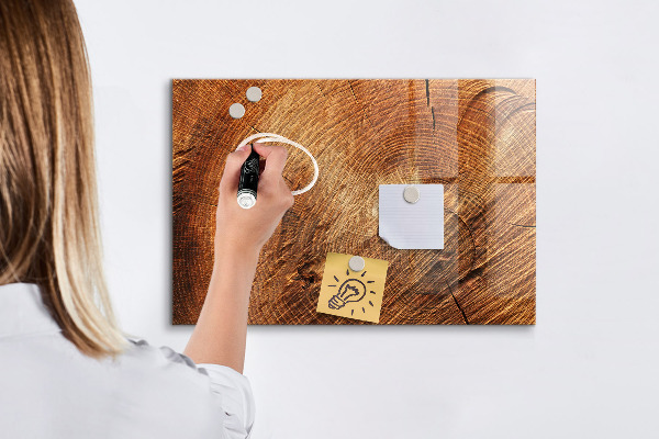 Decoratief glazen wandbord beschrijfbaar en magnetisch Memobord in rustieke stijl