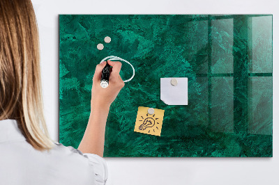 Memobord van glas met print inclusief neodymium magneten Groen bord voor notities en foto's