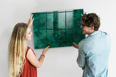 Memobord van glas met print inclusief neodymium magneten Groen bord voor notities en foto's