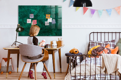 Memobord van glas met print inclusief neodymium magneten Groen bord voor notities en foto's