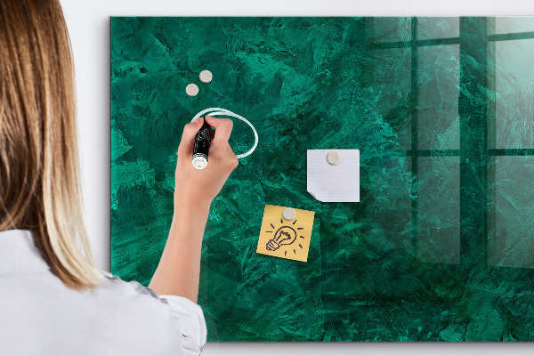 Memobord van glas met print inclusief neodymium magneten Groen bord voor notities en foto's