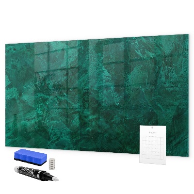 Memobord van glas met print inclusief neodymium magneten Groen bord voor notities en foto's