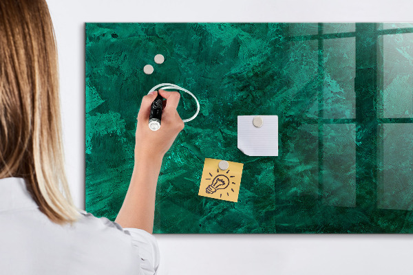 Memobord van glas met print inclusief neodymium magneten Groen bord voor notities en foto's