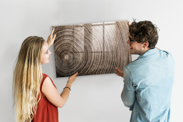 Decoratief glazen wandbord beschrijfbaar en magnetisch Memobord met magneten en foto's