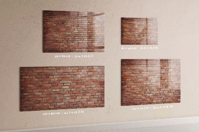 Memobord van glas met print inclusief neodymium magneten Een prikbord aan een bakstenen muur