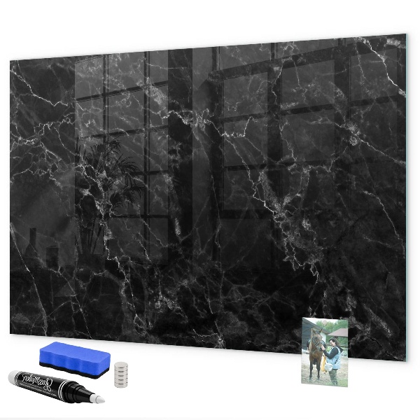Memobord van glas met print inclusief neodymium magneten Modern prikbord voor notities en foto's