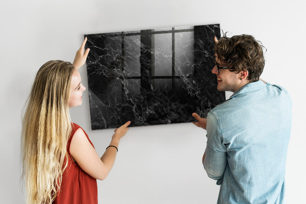 Memobord van glas met print inclusief neodymium magneten Modern prikbord voor notities en foto's