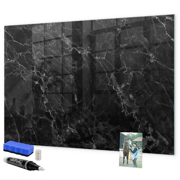 Memobord van glas met print inclusief neodymium magneten Modern prikbord voor notities en foto's