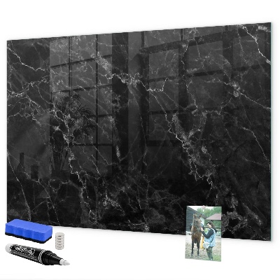 Memobord van glas met print inclusief neodymium magneten Modern prikbord voor notities en foto's