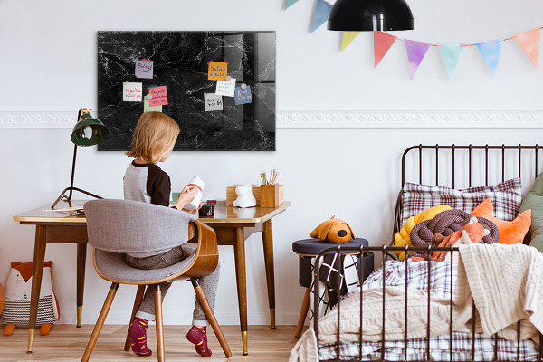 Decoratief glazen wandbord beschrijfbaar en magnetisch Een stijlvol bord voor notities en foto's