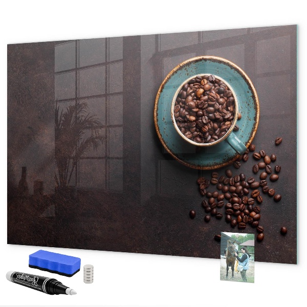 Memobord van glas met print inclusief neodymium magneten Magnetisch bord voor foto's en notities