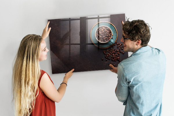Memobord van glas met print inclusief neodymium magneten Magnetisch bord voor foto's en notities