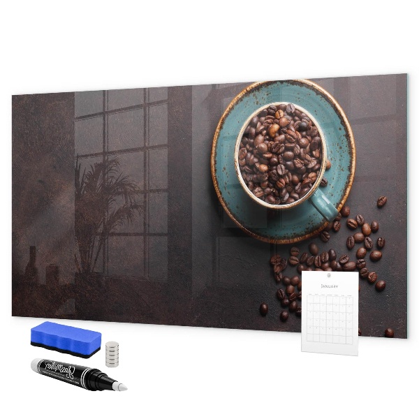 Memobord van glas met print inclusief neodymium magneten Magnetisch bord voor foto's en notities