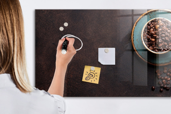Memobord van glas met print inclusief neodymium magneten Magnetisch bord voor foto's en notities