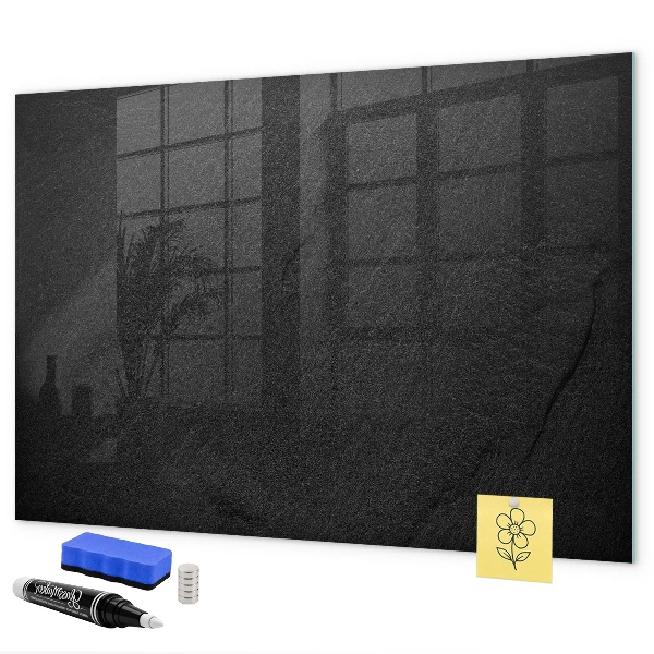 Decoratief glazen wandbord beschrijfbaar en magnetisch Notitie- en fotobord