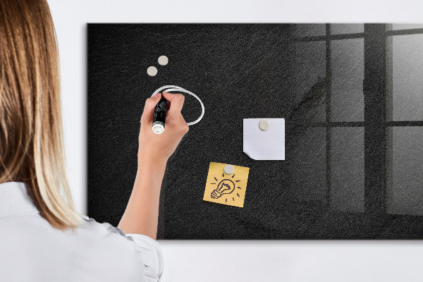 Decoratief glazen wandbord beschrijfbaar en magnetisch Notitie- en fotobord
