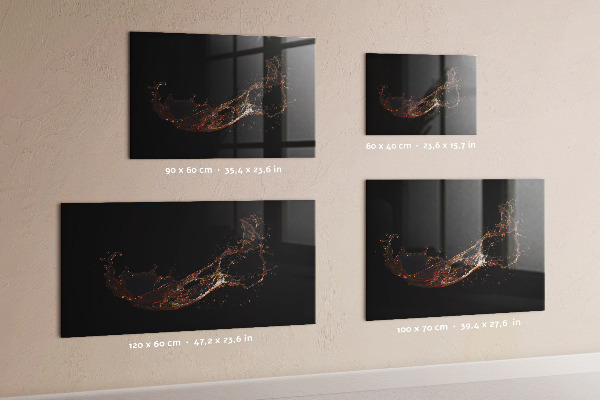 Decoratief glazen wandbord beschrijfbaar en magnetisch Creatief fotopresentatiebord