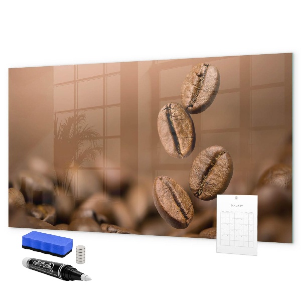 Memobord van glas met print inclusief neodymium magneten Een creatieve ruimte voor notities en foto's