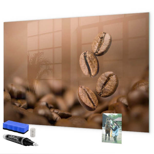Memobord van glas met print inclusief neodymium magneten Een creatieve ruimte voor notities en foto's