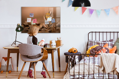 Memobord van glas met print inclusief neodymium magneten Een creatieve ruimte voor notities en foto's
