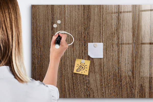 Decoratief glazen wandbord beschrijfbaar en magnetisch Notitie- en fotobord