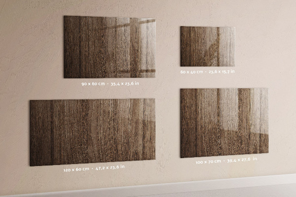 Decoratief glazen wandbord beschrijfbaar en magnetisch Notitie- en fotobord
