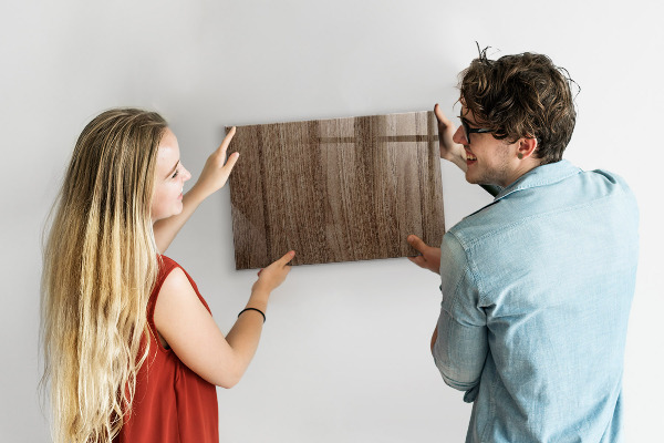 Decoratief glazen wandbord beschrijfbaar en magnetisch Notitie- en fotobord