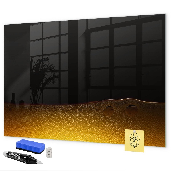 Memobord van glas met print inclusief neodymium magneten Magnetisch bord voor notities en foto's