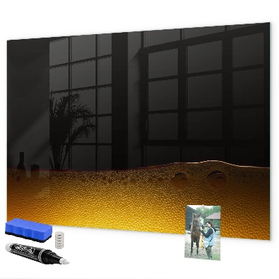Memobord van glas met print inclusief neodymium magneten Magnetisch bord voor notities en foto's