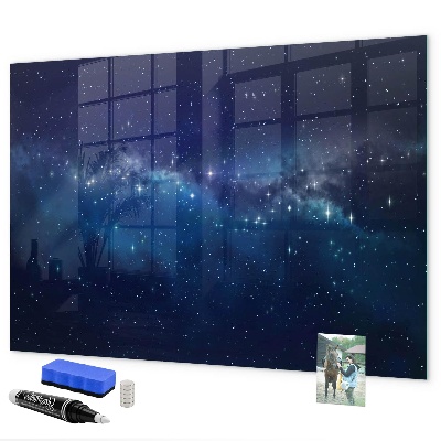 Decoratief glazen wandbord beschrijfbaar en magnetisch Magnetisch bord voor foto's en notities