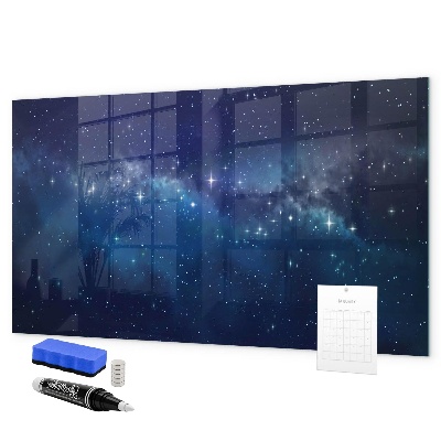 Decoratief glazen wandbord beschrijfbaar en magnetisch Magnetisch bord voor foto's en notities