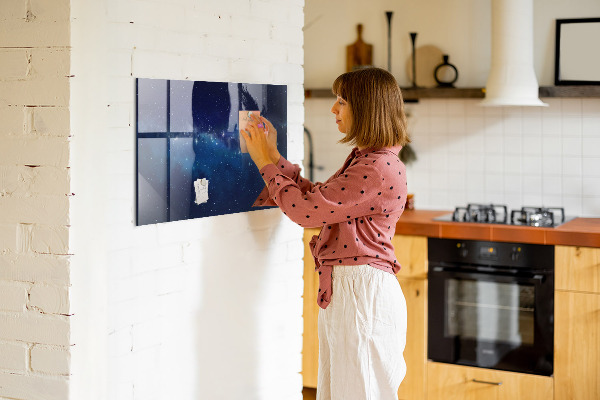 Decoratief glazen wandbord beschrijfbaar en magnetisch Magnetisch bord voor foto's en notities