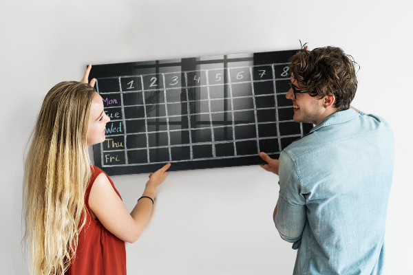 Memobord van glas met print inclusief neodymium magneten Planning- en notitiebord