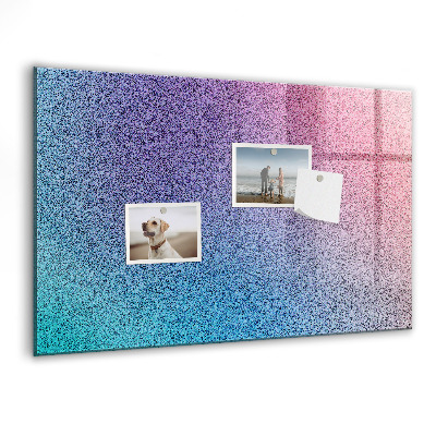 Decoratief glazen wandbord beschrijfbaar en magnetisch Een kleurrijk prikbord voor notities en foto's