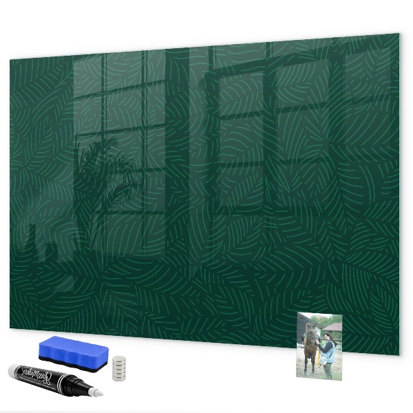 Decoratief glazen wandbord beschrijfbaar en magnetisch Notitie- en fotobord