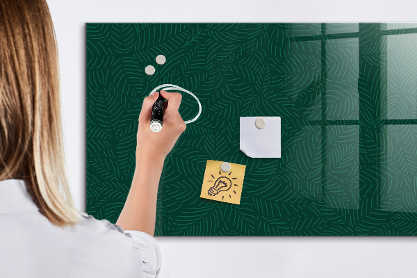 Decoratief glazen wandbord beschrijfbaar en magnetisch Notitie- en fotobord