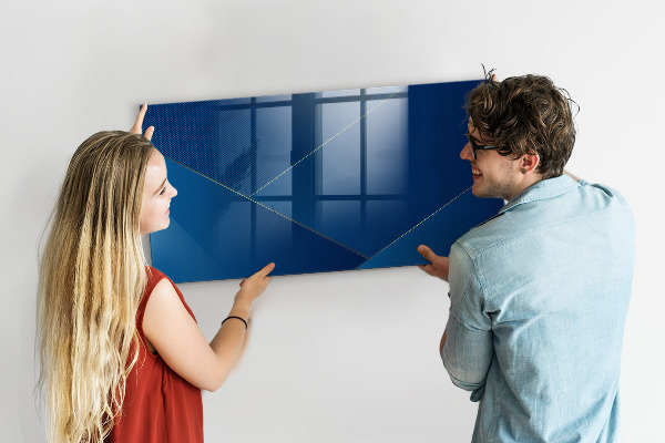 Memobord van glas met print inclusief neodymium magneten Modern prikbord voor notities en foto's
