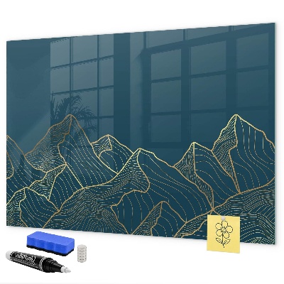 Decoratief glazen wandbord beschrijfbaar en magnetisch Modern prikbord voor notities en foto's