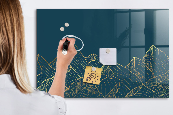 Decoratief glazen wandbord beschrijfbaar en magnetisch Modern prikbord voor notities en foto's