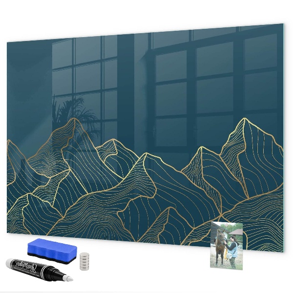 Decoratief glazen wandbord beschrijfbaar en magnetisch Modern prikbord voor notities en foto's