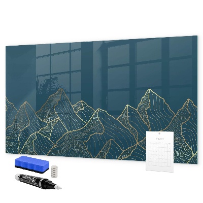 Decoratief glazen wandbord beschrijfbaar en magnetisch Modern prikbord voor notities en foto's