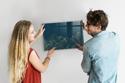 Decoratief glazen wandbord beschrijfbaar en magnetisch Modern prikbord voor notities en foto's