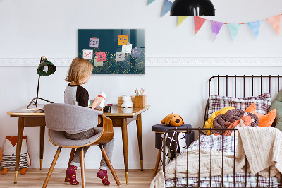 Decoratief glazen wandbord beschrijfbaar en magnetisch Modern prikbord voor notities en foto's